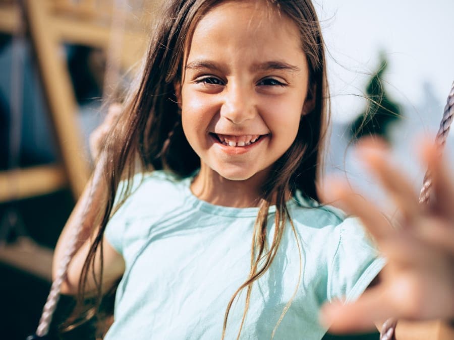 Girl with bright smile