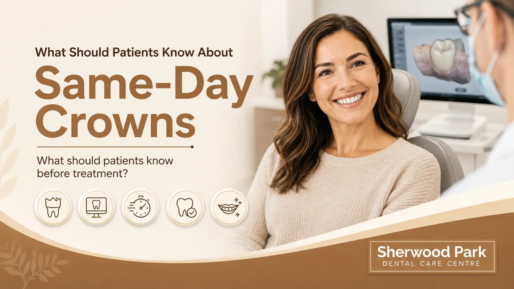 Patient receiving same-day crowns treatment at Sherwood Park Dental Care Centre.